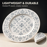 Blue and White Toile Floral Charger Plate – Hibiscus Gold Rim Table Decor - MintiHome