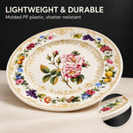 Wedding Gold Filigree Floral Charger Plate – Blue Peony Border - MintiHome