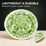 Persian Mandala Wedding Decorative Plastic Plate – Green Gold - MintiHome