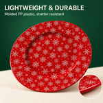 Christmas Red Snowflake Charger Plate - Multicolor Merry - MintiHome