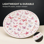 Modern Gold Leaf Charger Plate – Watercolor Botanical with Autumn Foliage on White - MintiHome
