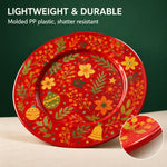 Christmas Decorative Charger Plate with Holiday Trees and Gold Rim – Festive Dinner Table Set - MintiHome