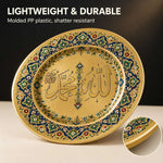 Mandala Ramadan Decorative Plastic Plate – Gold Medallion - MintiHome