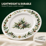 Christmas Plastic Plate – Green Gold Filigree Poinsettia Centerpiece - MintiHome