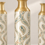 Gilded Ribbon Metal Flower Vase – Paisley Ribbon Teardrop - MintiHome