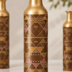 Sand Lattice Metal Flower Vase – Aubergine Gold Triangle - MintiHome