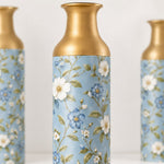 Blush Bloom Metal Flower Vase – Cream Meadow Wildflower Sprig - MintiHome