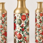 Christmas Gold Bell Metal Flower Vase – Poinsettia Berry - MintiHome