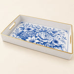 Persian Mandala Plastic Serving Tray – Blue Cream Tile - MintiHome