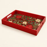Christmas Wreath Green Plastic Serving Tray - Holiday Motif - MintiHome