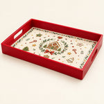 Christmas Pinecone Botanical Serving Tray - Green Frame - MintiHome