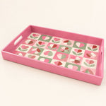 Valentine's Day Plastic Serving Tray – Satin Bow Hearts - MintiHome