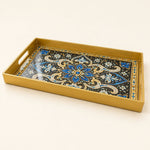 Ramadan & Eid al-Fitr Plastic Serving Tray – Jewelled Emerald Lattice - MintiHome