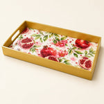 Lemon and Lime Citrus Kitchen Decorative Tray with Gold Trim - MintiHome