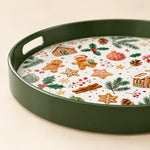 Poinsettia Ornament Gingerbread Plastic Serving Tray - MintiHome