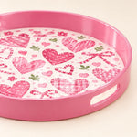 Valentine's Day Plastic Serving Tray – Pink Heart Confetti - MintiHome