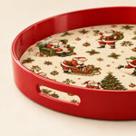 Christmas Pine Branch Berry Serving Tray – Green Rim Holiday Platter - MintiHome