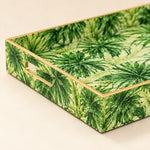 Daily Decorative Plastic Serving Tray – Golden Plumeria Jungle - MintiHome