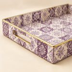 Daily Decorative Plastic Serving Tray – Blush Coral Damask Tile - MintiHome