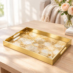 Daily Decorative Glass Serving Tray – Blush Agate Swirl - MintiHome