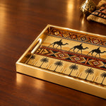 National Days Floral Glass Tray – Camel Procession Art - MintiHome