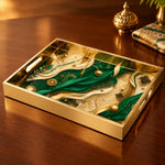 UAE Gold Bell Glass Serving Tray – Festive Bows - MintiHome