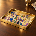 Qatar Flag Wind Glass Serving Tray – Falcon Skyline - MintiHome