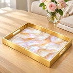 Daily Decorative Glass Serving Tray – Radiant Shell Splash - MintiHome