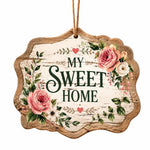 My Sweet Home MDF Wood Hanging Wall Decor – Roses - MintiHome