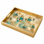 National Days Lantern Glass Tray – Teal Mandala Design - MintiHome