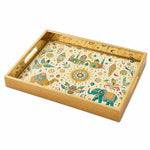 National Days Mandala Glass Tray – Elephant Centerpiece - MintiHome