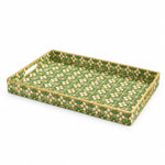 Olive Mini Daisy Floral Plastic Serving Tray – Gold Border - MintiHome