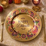 Diwali Charger Plate with Paisley Diya &