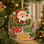 Santa Sled HO HO HO Acrylic Hanging Wall Decor – Christmas Letters - MintiHome