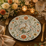 Easter Bunny Charger Plate with Floral Wreath – Victorian Spring Table Decor Set - MintiHome