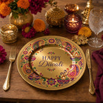 Diwali Charger Plate with Paisley Diya &