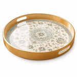 Persian Mandala Plastic Serving Tray – Blue Cream Tile - MintiHome