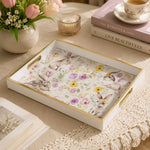 Easter Bunny Decorative Tray with Floral Artwork - MintiHome