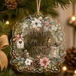 HOME Sweet HOME Acrylic Hanging Wall Decor Botanical Wreath Sign - MintiHome