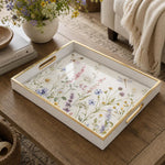 Botanical Floral Decorative Tray with Gold Trim – Minti Home - MintiHome