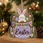Bunny Easter Eggs Acrylic Hanging Wall Decor - Spring Wreath Sign - MintiHome