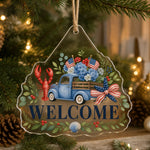 Lobster Blue Truck USA Acrylic Hanging Wall Decor Welcome Sign - MintiHome