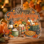 Happy Thanksgiving Acrylic Hanging Wall Decor – Apple Pie & Pumpkin - MintiHome