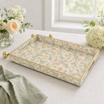 Coral Chrysanthemum Floral Rectangular Tray | Table Decor - MintiHome