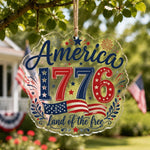 Patriotic America 1776 Acrylic Hanging Wall Decor - Flag and Stars - MintiHome