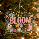 Floral BLOOM Watering Can Acrylic Hanging Wall Decor Garden Sign - MintiHome