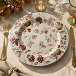 Thanksgiving Botanical Fruit Charger Plate – Apples & Grapes Harvest Table Decor - MintiHome