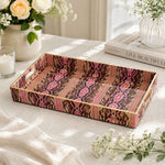 Rose Pink Snake Skin Plastic Serving Tray – Western Gold Border - MintiHome