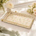 Blush Pink Acanthus Floral Rectangular Tray | Table Decor - MintiHome