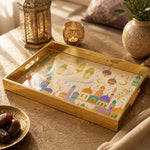 Ramadan Mosque Lantern Serving Tray with Gold Frame | Minti Home - MintiHome